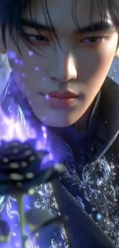 Mystical anime character with glowing elements.