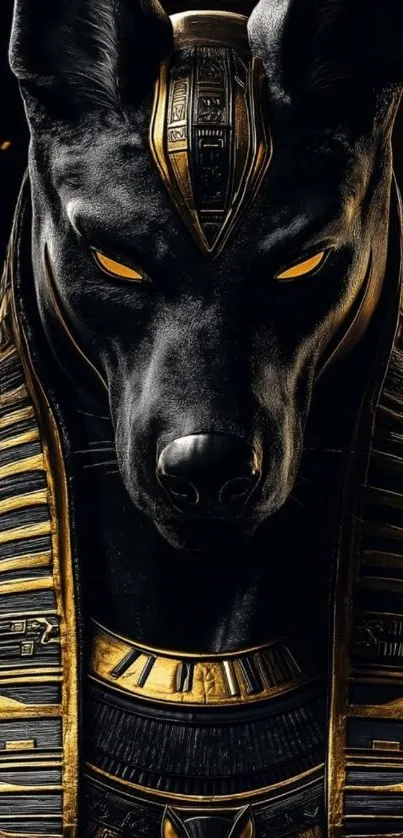 Anubis-themed wallpaper with golden accents and a mystical, powerful presence.