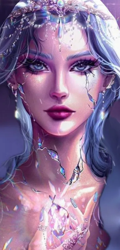 Ethereal fantasy character with vibrant colors in a mystical art wallpaper for mobile.