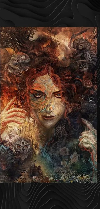 Mystical fantasy artwork with a human face.