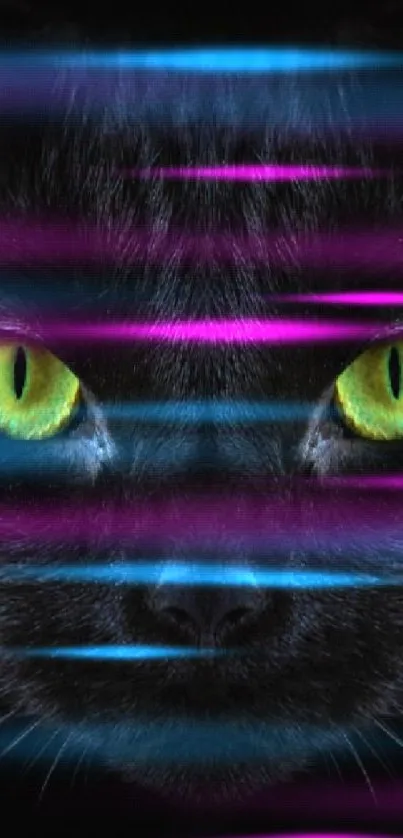 Black cat with green eyes, mysterious and captivating design