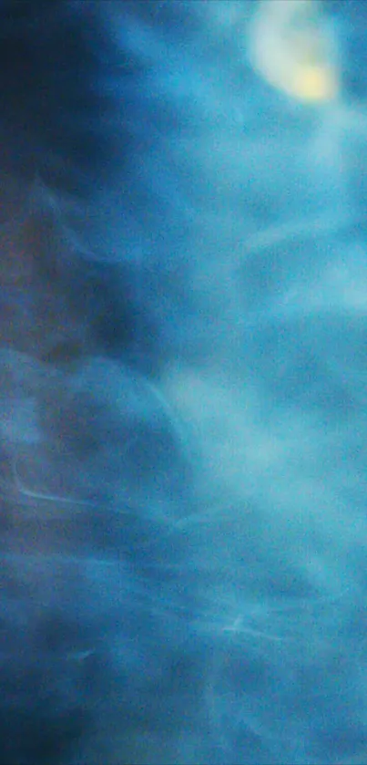 Mystical blue abstract wallpaper with ethereal smoke patterns.