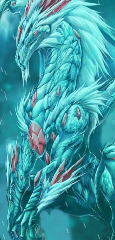 Mystical blue dragon artwork for mobile wallpaper with detailed scales.