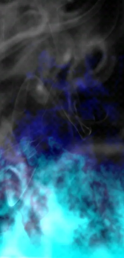 Mystical blue and cyan smoke wallpaper design.