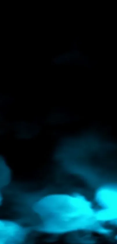 Mobile wallpaper with mystical blue smoke on a dark background.