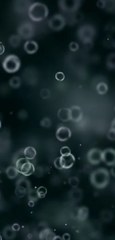 Dreamy bubbles floating on a dark background, creating a mystical mobile wallpaper.