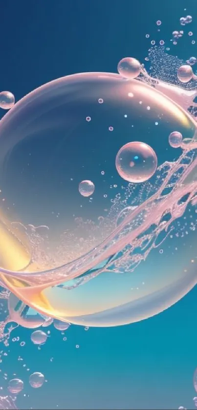 Abstract bubble splash art with vibrant colors.