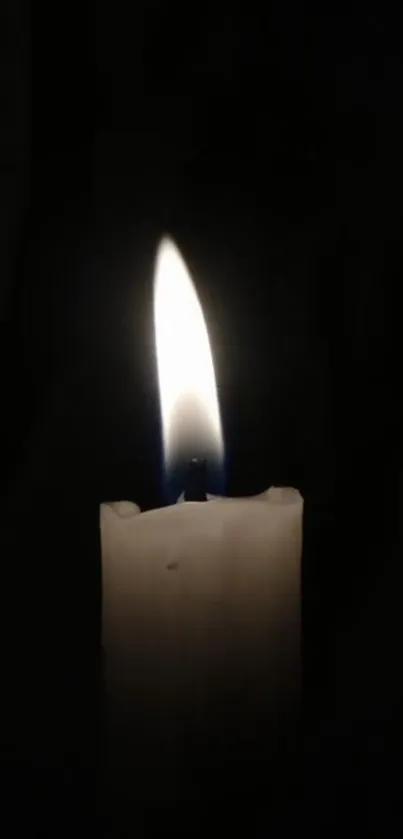 A glowing candle flame against a dark background, creating a mystical ambiance.