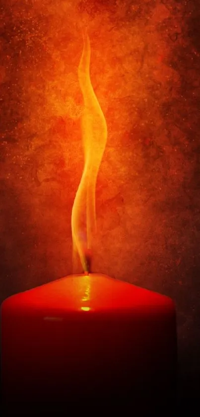 Candle flame glowing with an orange-red fiery texture.