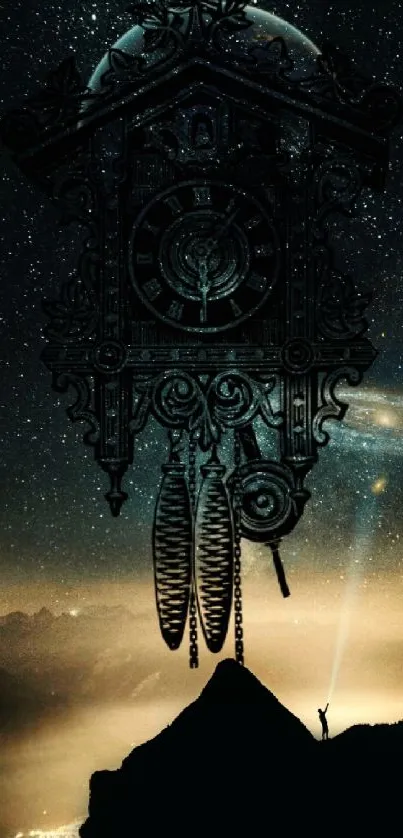 Mystical Clock Sky Wallpaper - free download