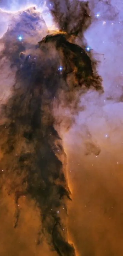 Stunning dark nebula with stars in a cosmic space scene.