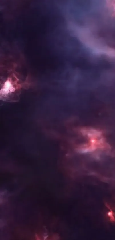 Mystical cosmic nebula with vibrant colors.
