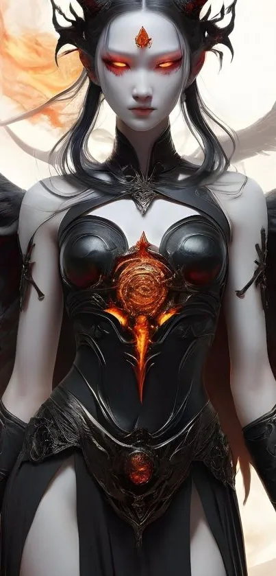 Dark angel fantasy art with mystical theme.