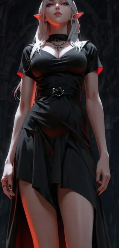 Dark fantasy character in a mystical setting.