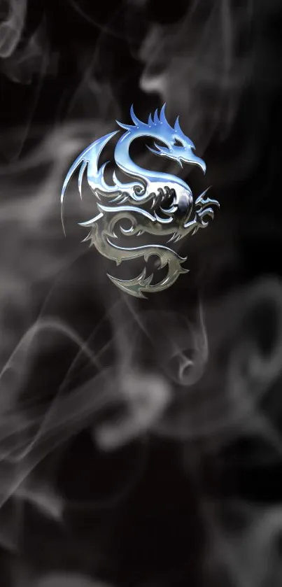 Dragon in smoke, mystical wallpaper design.