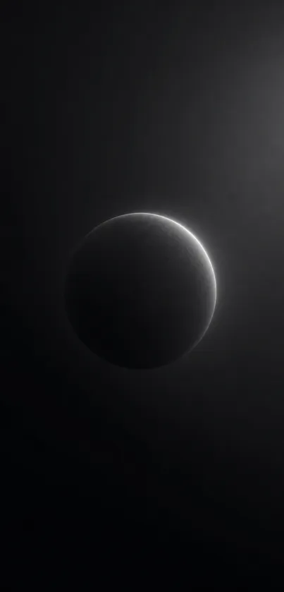Dark mystical eclipse with glowing outlines