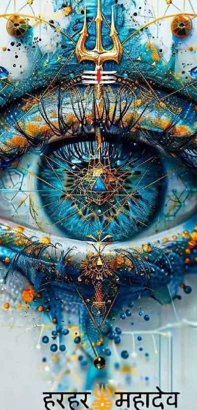 Mystical eye art with vibrant colors