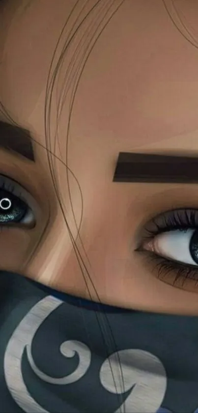 Digital art featuring captivating eyes