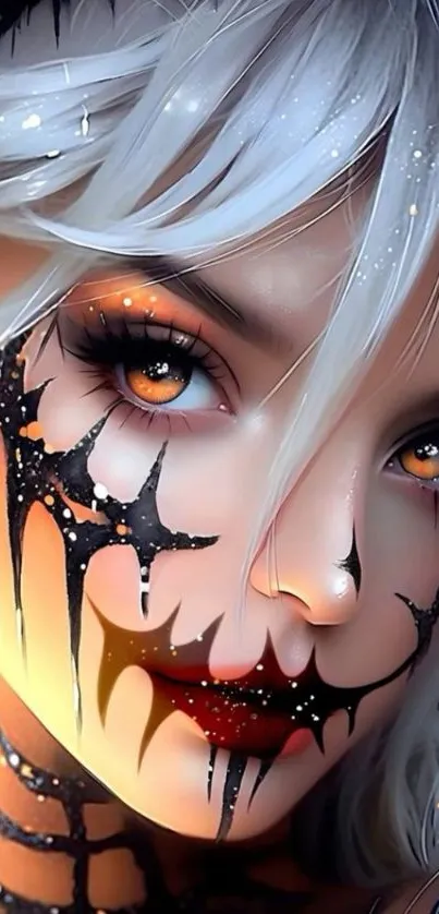 Intricate fantasy face art design wallpaper