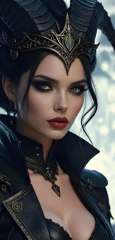 Mystical fantasy art featuring a dark sorceress.