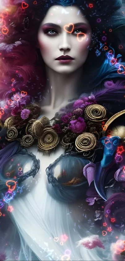 A mystical fantasy art wallpaper with vibrant colors and ethereal design.