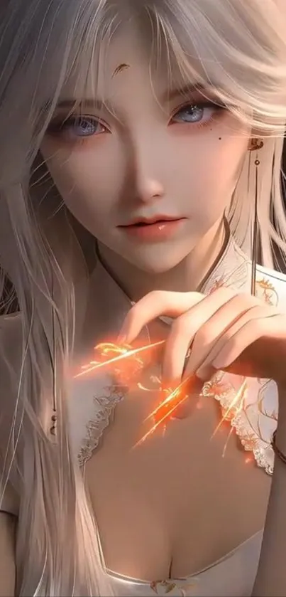 Fantasy character with glowing elements and a mystical look.