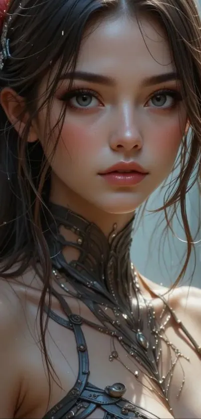 Fantasy girl portrait with intricate details.