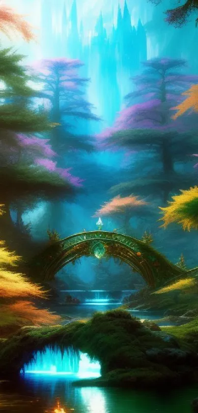 Mystical forest dreamscape with vibrant colors and ethereal beauty.