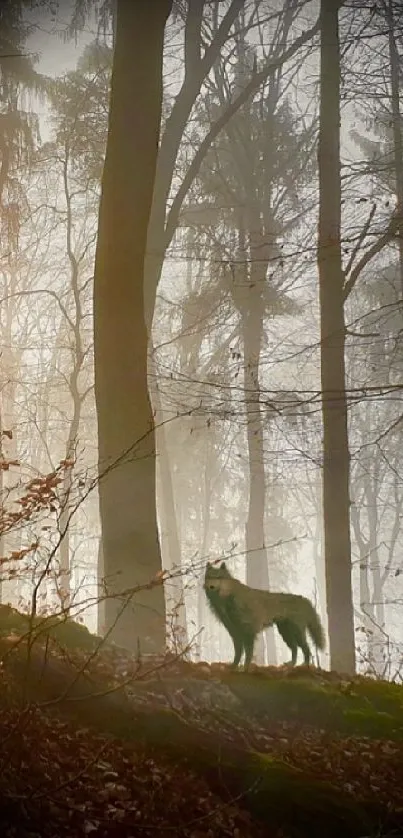 Mystical forest with sunlight and trees, enhancing mobile wallpaper.