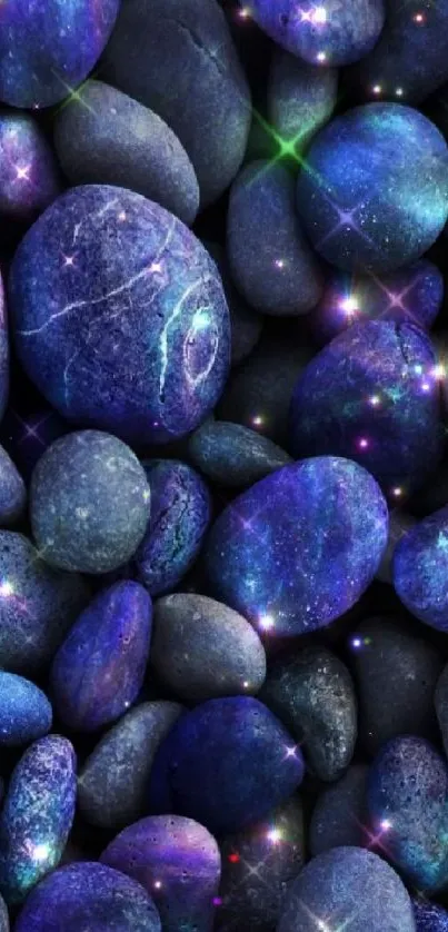 Mystical galaxy stones with starry effect.