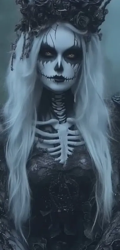 Mystical skeleton queen with gothic style.