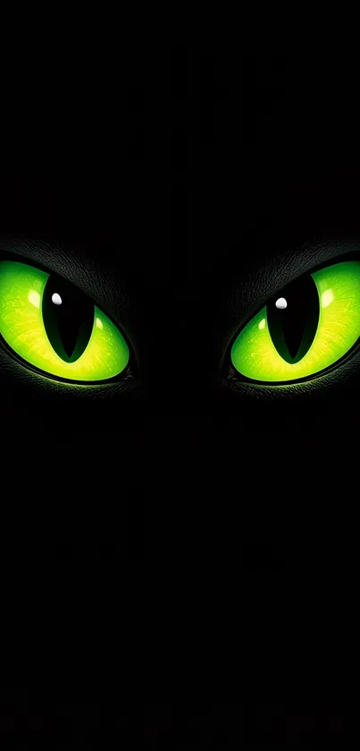 Mystical wallpaper with glowing green eyes.