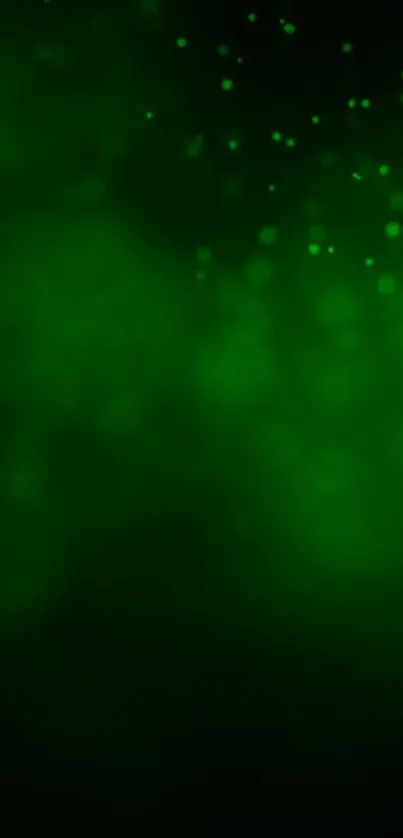 Mystical green glow with bokeh mobile wallpaper.