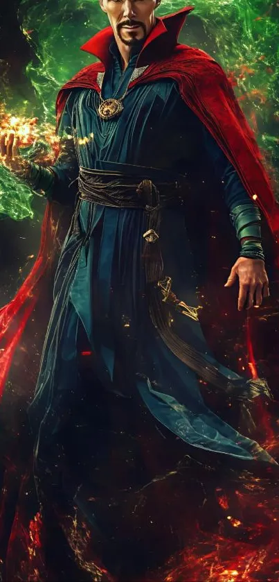 Fantasy hero with magical aura and vibrant colors in cosmic setting