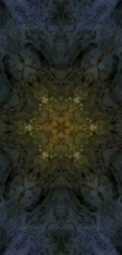 Dark kaleidoscope pattern with mystical symmetry.