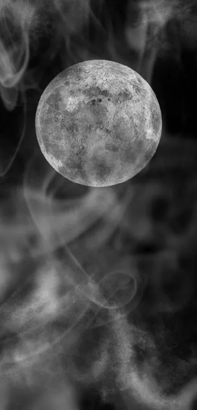 Mystical moon with clouds mobile wallpaper.