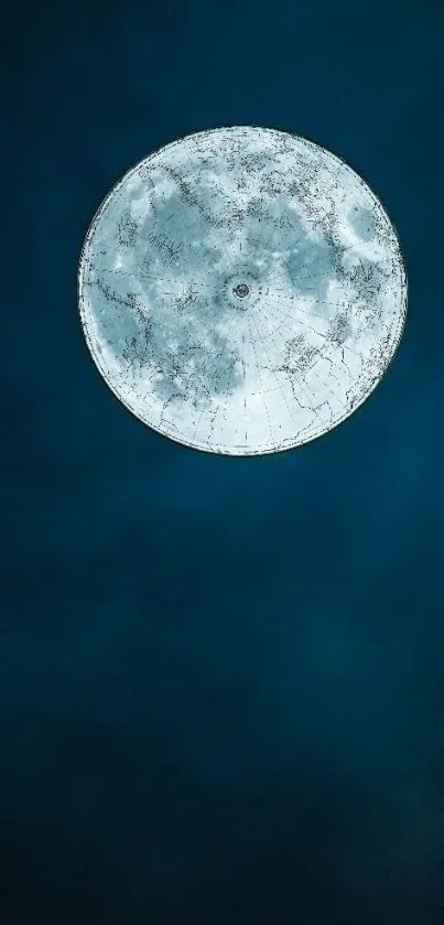 Full moon against a deep blue night sky mobile wallpaper.