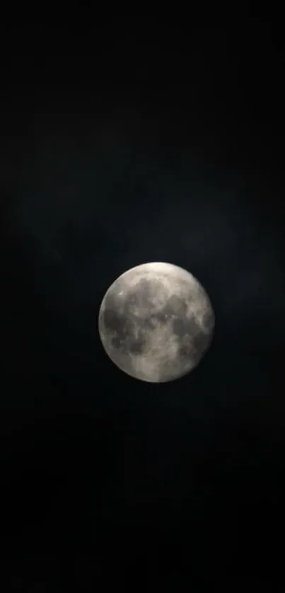 Luminous full moon against a dark sky.