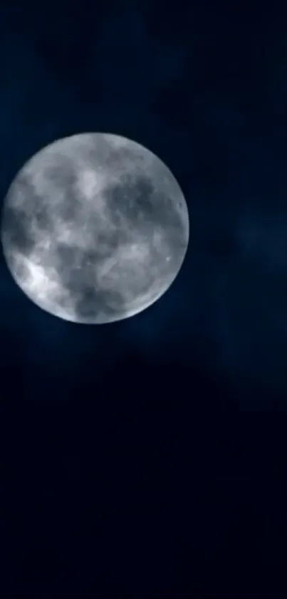 Full moon in dark cloudy night sky wallpaper.