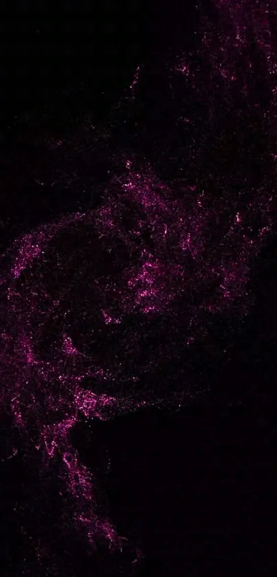 Dark magenta galaxy theme wallpaper with pink swirls.