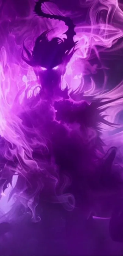 Mystical purple aura with abstract design.