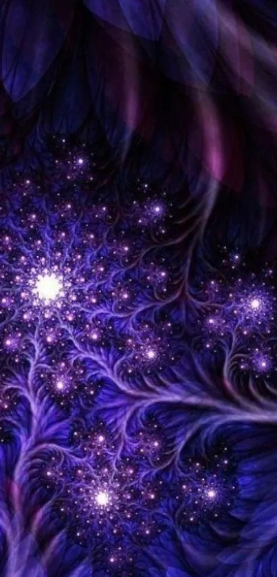 Mystical purple abstract mobile wallpaper with swirling patterns.