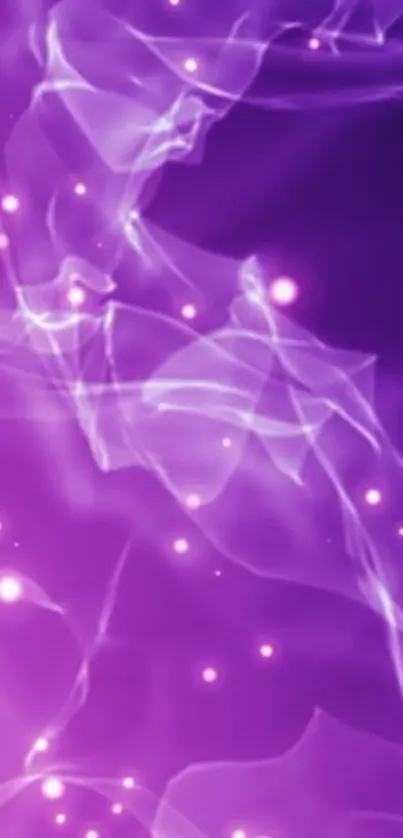 Mystical purple abstract pattern with glowing lights.