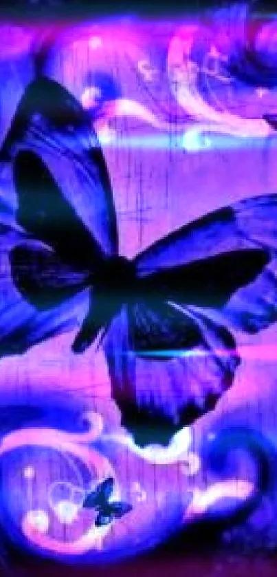 Purple butterfly art with mystical designs and vivid colors.