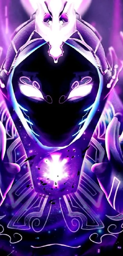 Mystical purple character with luminous glow.