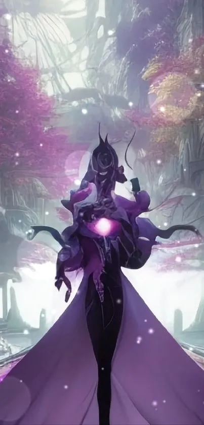 Ethereal purple fantasy art wallpaper