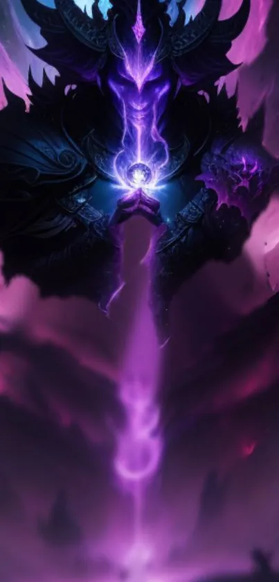 Mystical purple fantasy art with dark cosmic vibes.