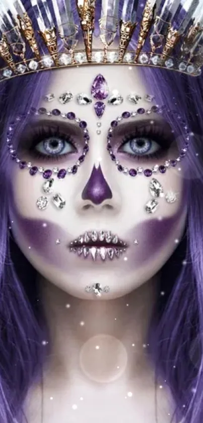 Purple fantasy art with jeweled crown