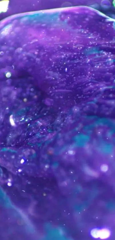 Ethereal purple and teal fluid art mobile wallpaper.