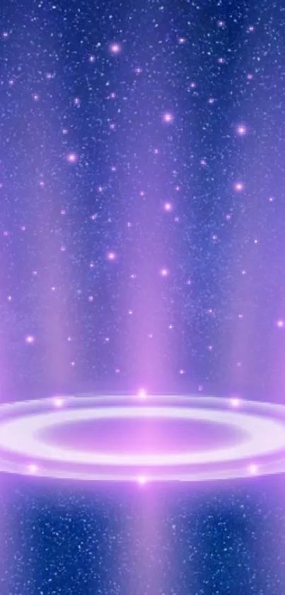 Mobile wallpaper featuring mystical purple galaxy with stars and cosmic lights.